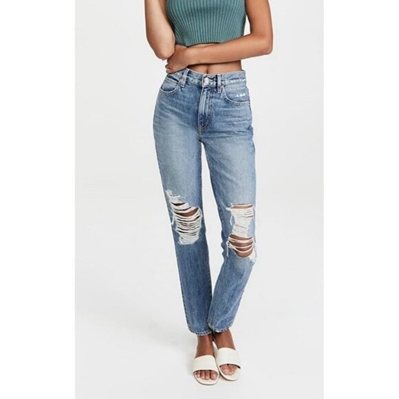SLVRLAKE NEW NWT Revolve Denim Roxy Straight Leg Jeans Size 29 In Mind Made Up - Picture 1 of 11